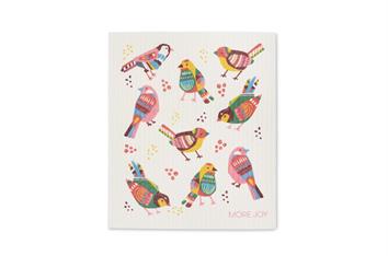 Grusskarten-Tuch bunte Vögel