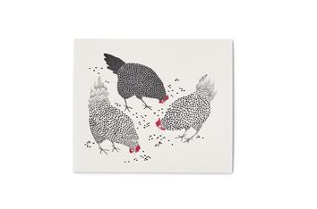 Grusskarten-Tuch pickende Hühner
