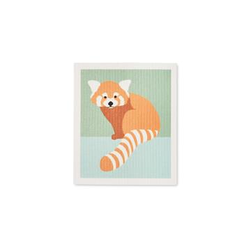 Torchon carte de vœux Panda rouge